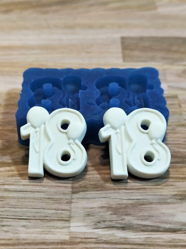 Stampo in silicone Numero 18 con palloncini per creazioni in resina, fimo e gesso