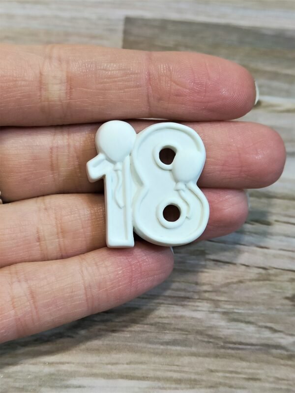 Stampo in silicone Numero 18 con palloncini per creazioni in resina, fimo e gesso - immagine 10