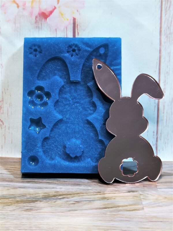 Stampo in silicone Coniglio pasquale per creazioni in resina e fimo - immagine 9