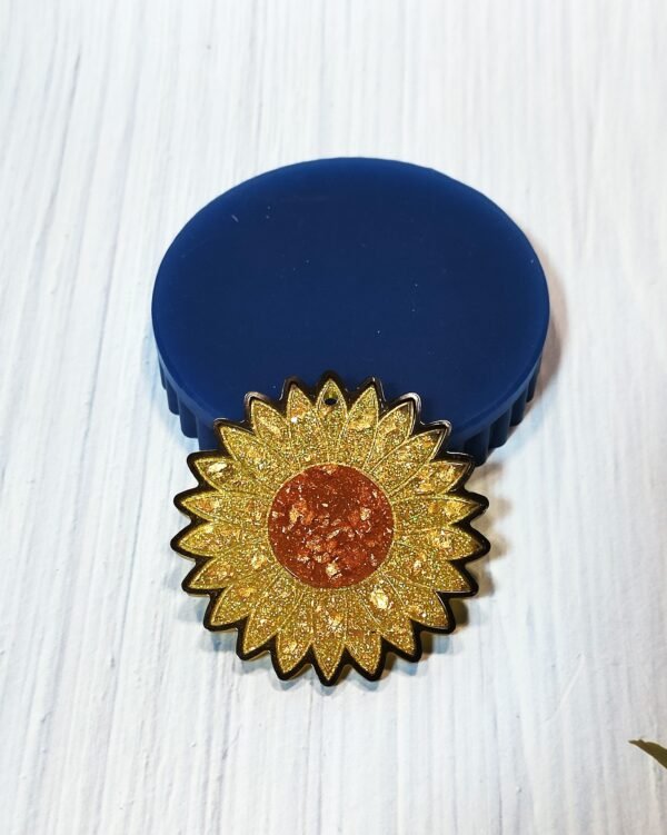 Stampo in silicone Girasole 7 CM per creazioni in resina e fimo - immagine 3