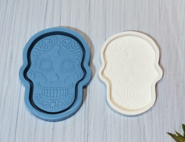 Stampo in silicone Teschio Messicano Vassoio Svuotatasche per creazioni in resine e gesso - immagine 7