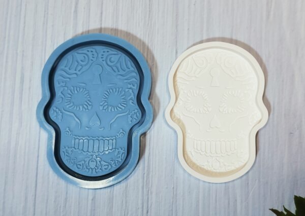 Stampo in silicone Teschio Messicano Vassoio Svuotatasche per creazioni in resine e gesso - immagine 6