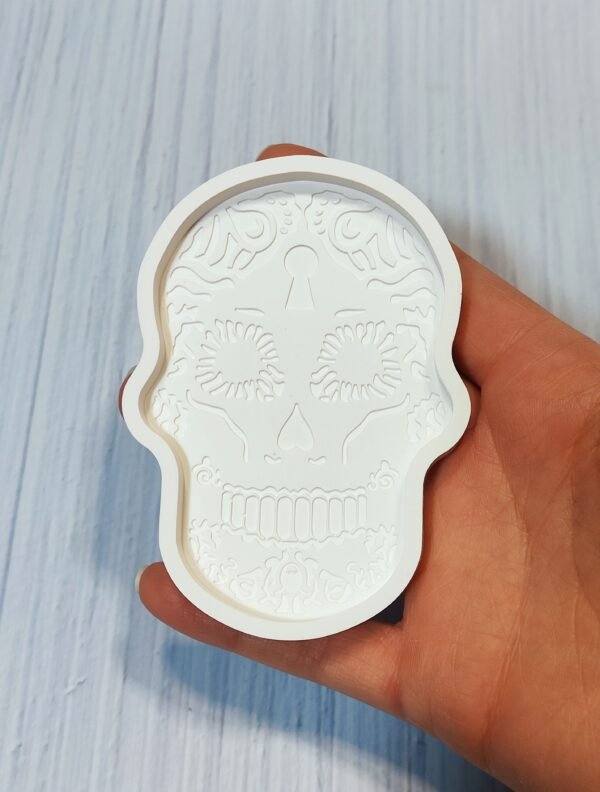 Stampo in silicone Teschio Messicano Vassoio Svuotatasche per creazioni in resine e gesso - immagine 3