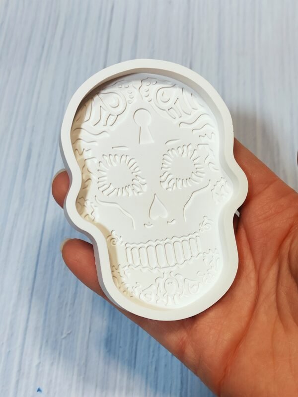 Stampo in silicone Teschio Messicano Vassoio Svuotatasche per creazioni in resine e gesso - immagine 2