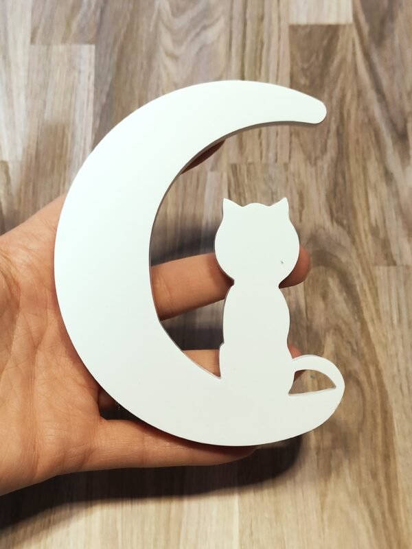Stampo in silicone Gatto sulla Luna 12,5x10 CM per creazioni in resina, fimo e gesso - immagine 4