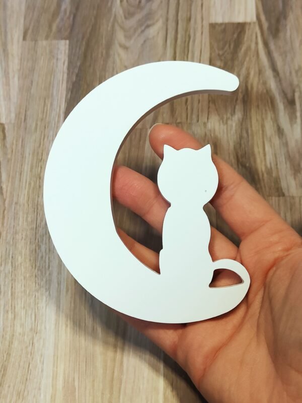 Stampo in silicone Gatto sulla Luna 12,5x10 CM per creazioni in resina, fimo e gesso - immagine 3