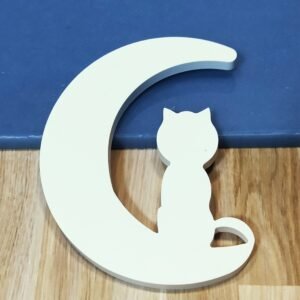 Stampo in silicone Gatto sulla Luna 12,5x10 CM per creazioni in resina, fimo e gesso