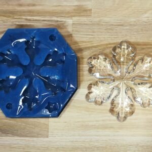 Stampo Fiocco di Neve sfaccettato Grande in silicone per creazioni in resina e gesso