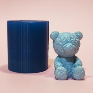 Stampo Orsetto Rose in silicone per creazioni in resina e gesso