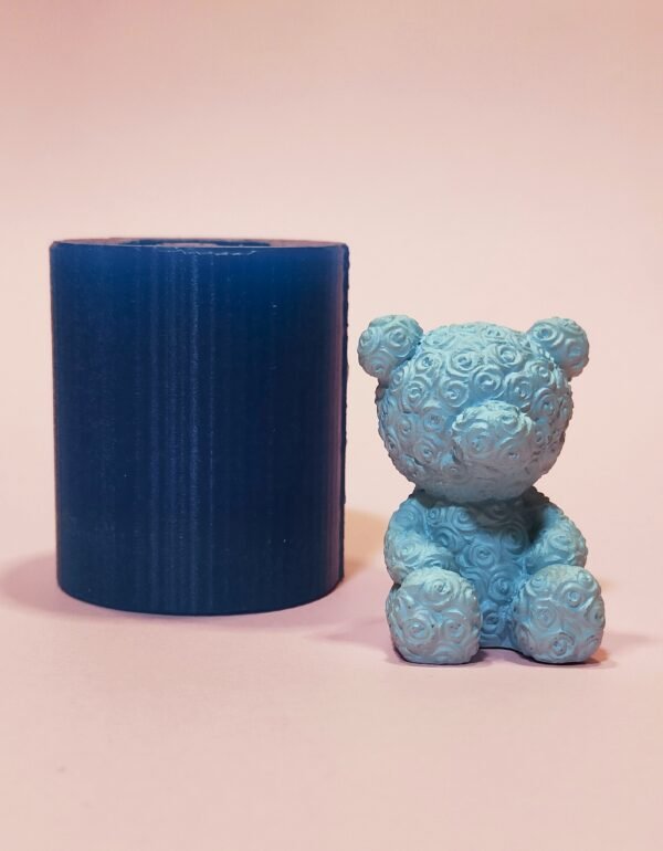 Stampo Orsetto Rose in silicone per creazioni in resina e gesso