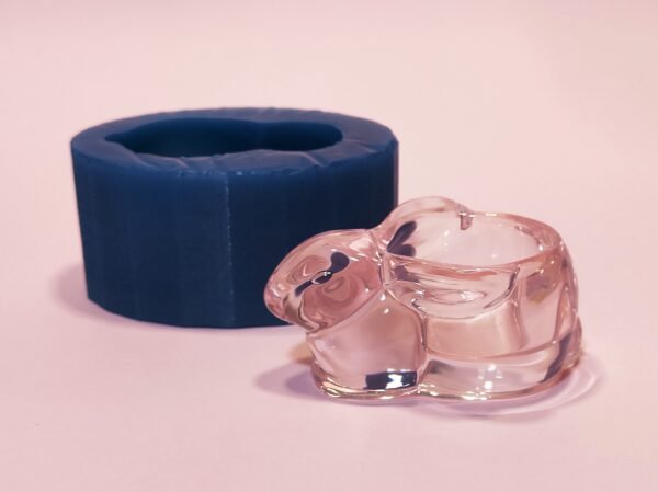 Stampo Coniglio Porta ovetto - Portacandele in silicone per creazioni in resina e gesso