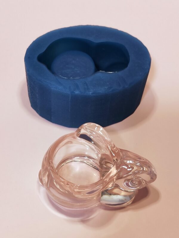 Stampo Coniglio Porta ovetto - Portacandele in silicone per creazioni in resina e gesso - immagine 5