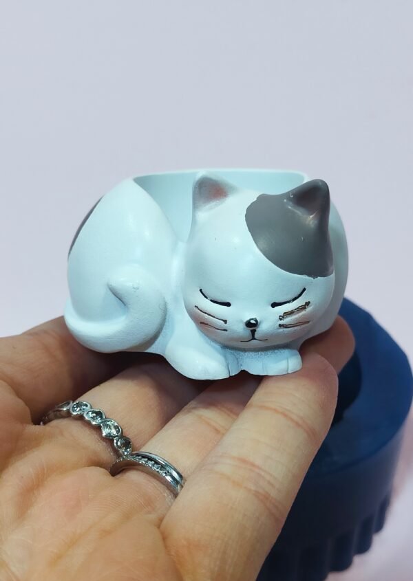 Stampo in silicone Gatto Portacandele per creazioni in resina e gesso - immagine 4