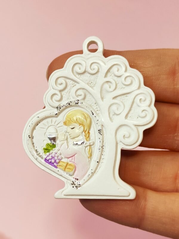 Stampo in silicone Albero Della Vita Comunione Bambina per creazioni in resina, gesso e paste polimeriche - immagine 6