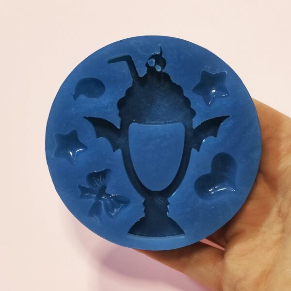 Stampo Bibita Gelato Pipistrello Shaker Halloween in silicone per creazioni in resina e fimo