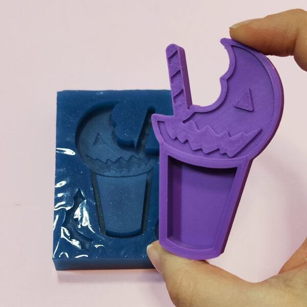Stampo Shaker Zucca bibita Halloween per creazioni in resina e fimo - immagine 2