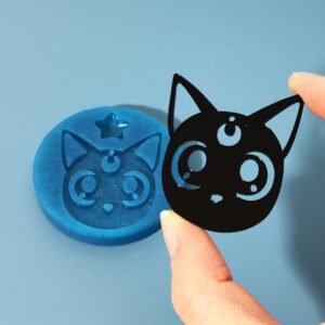 Stampo in silicone Gatto luna cartoni animati per creazioni in resina e fimo