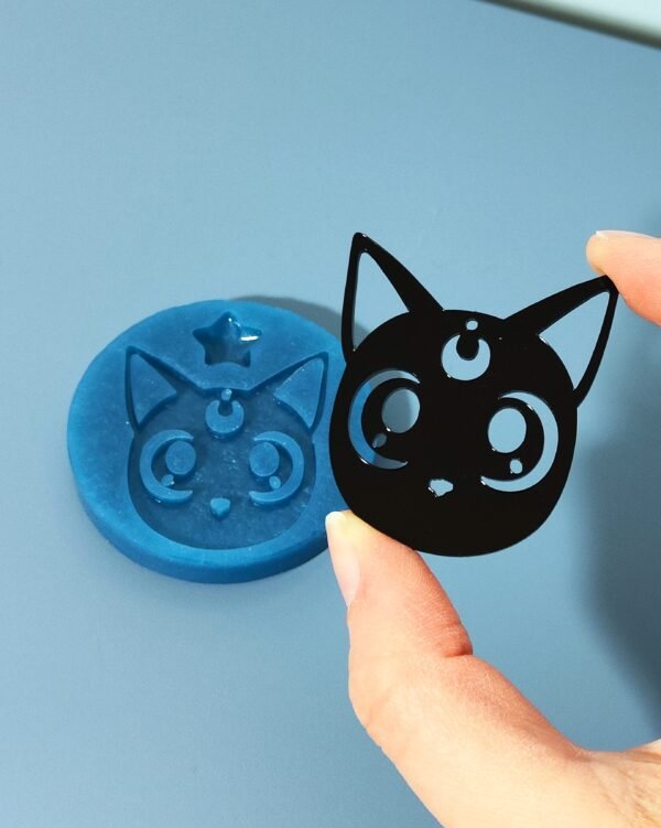 Stampo in silicone Gatto luna cartoni animati per creazioni in resina e fimo