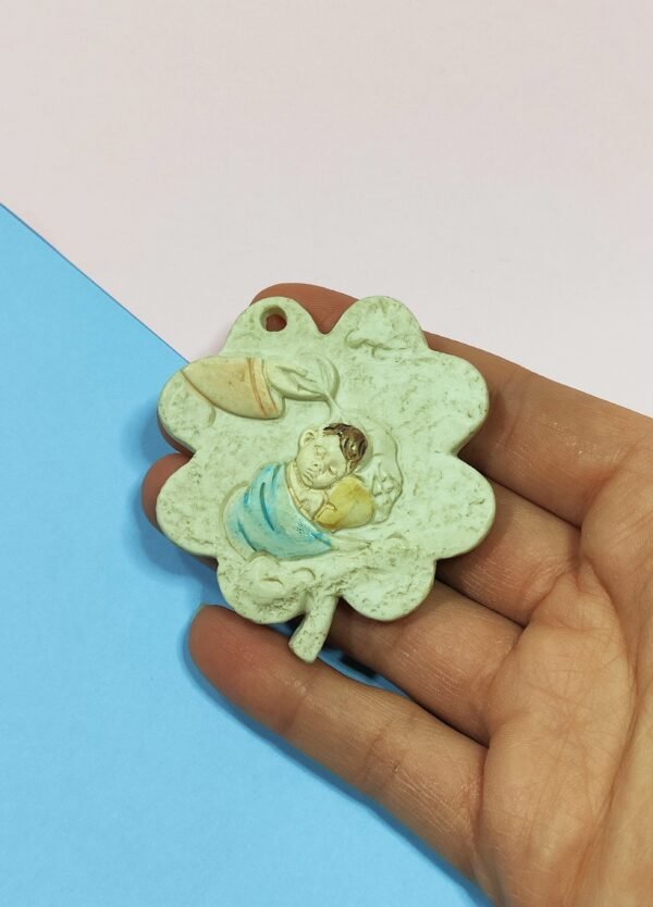 Stampo in silicone Battesimo Quadrifoglio con Bimbo per creazioni in resina e gesso - immagine 8