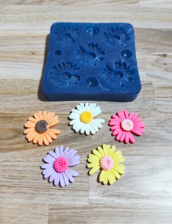 Stampo in silicone Fiori Margherita per creazioni in resina e fimo 5pz
