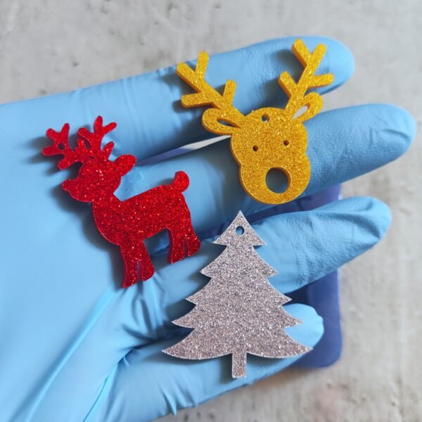 Stampo in silicone Soggetti natalizi Albero di Natale e renne per creazioni in resina e fimo - immagine 4