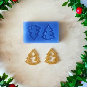 Stampo Albero di natale in silicone per Orecchini e ciondoli in resina e fimo