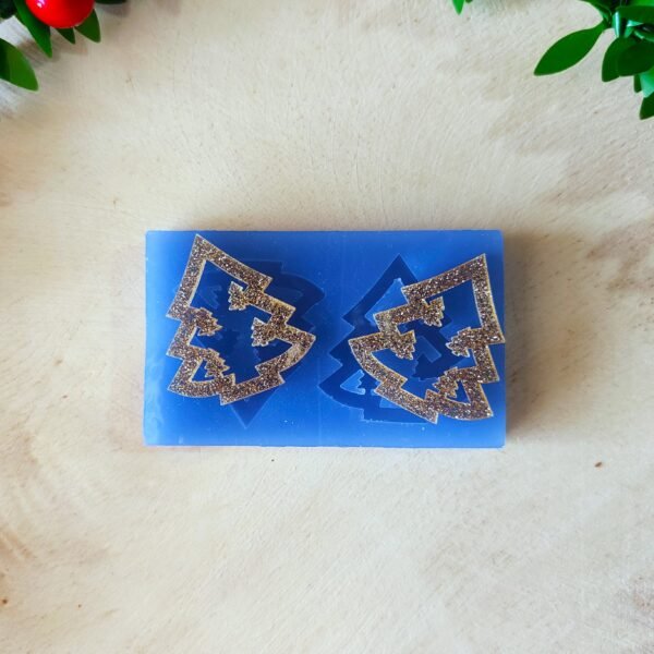 Stampo Albero di natale in silicone per Orecchini e ciondoli in resina e fimo - immagine 3