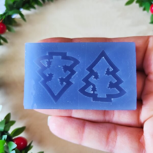 Stampo Albero di natale in silicone per Orecchini e ciondoli in resina e fimo - immagine 5