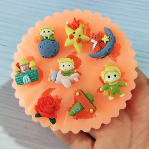 Stampo in silicone Piccolo Principe 8 pz per creazioni in resina e fimo - immagine 3