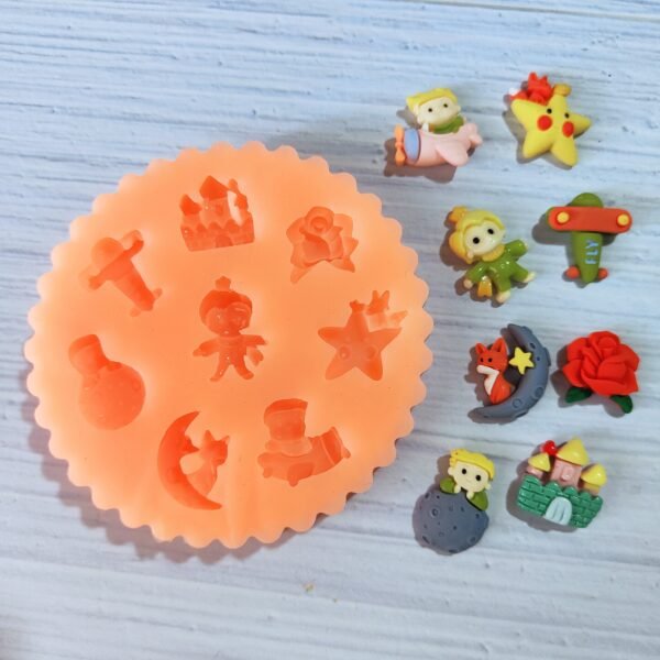 Stampo in silicone Piccolo Principe 8 pz per creazioni in resina e fimo - immagine 4
