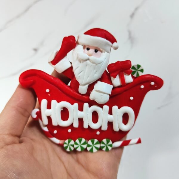Stampo Babbo Natale su Slitta in silicone per creazioni in resina, fimo e gesso - immagine 5