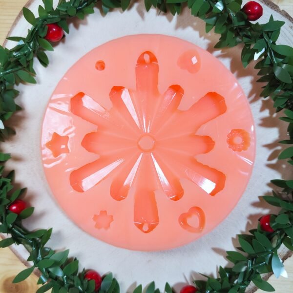 Stampo Fiocco di Neve Grande 12 CM in silicone per creazioni in resina e gesso - immagine 5