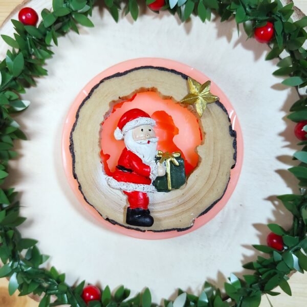 Stampo in silicone Babbo Natale su tronco per decorazioni e creazioni in resina e gesso - immagine 3