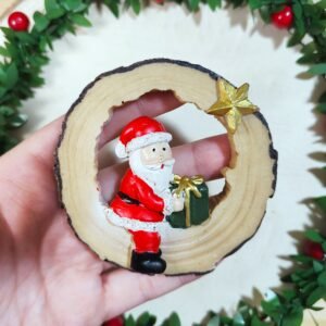Stampo in silicone Babbo Natale su tronco per decorazioni e creazioni in resina e gesso