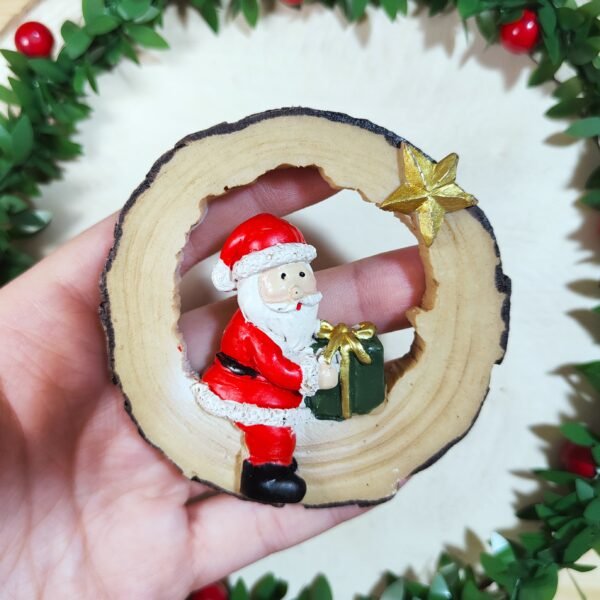 Stampo in silicone Babbo Natale su tronco per decorazioni e creazioni in resina e gesso
