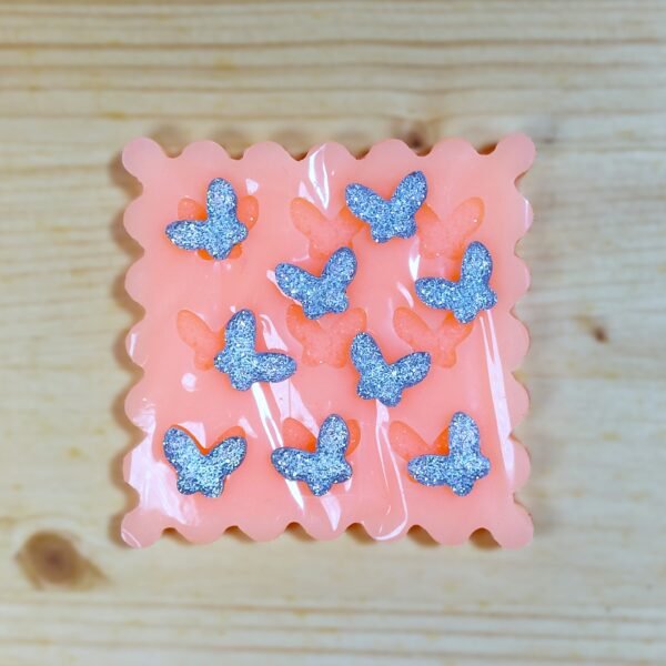 Stampo Farfalle druzy piccole 1,5 CM in silicone 9pz per creazioni in resina, paste polimeriche, cera, candele - immagine 2