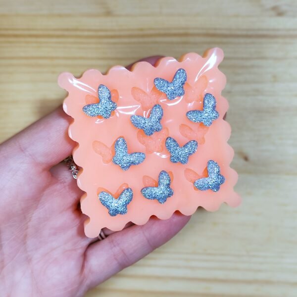 Stampo Farfalle druzy piccole 1,5 CM in silicone 9pz per creazioni in resina, paste polimeriche, cera, candele - immagine 3