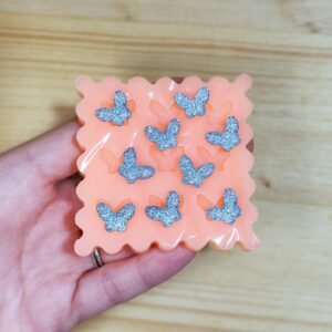 Stampo Farfalle druzy piccole 1,5 CM in silicone 9pz per creazioni in resina, paste polimeriche, cera, candele