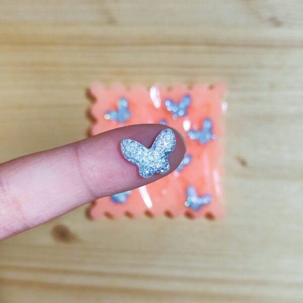 Stampo Farfalle druzy piccole 1,5 CM in silicone 9pz per creazioni in resina, paste polimeriche, cera, candele - immagine 5