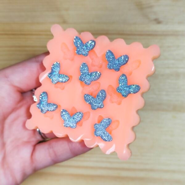 Stampo Farfalle druzy piccole 1,5 CM in silicone 9pz per creazioni in resina, paste polimeriche, cera, candele - immagine 11