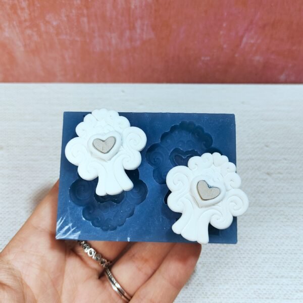 Stampo in silicone Albero della Vita con cuore per creazioni in resina, gesso, paste polimeriche