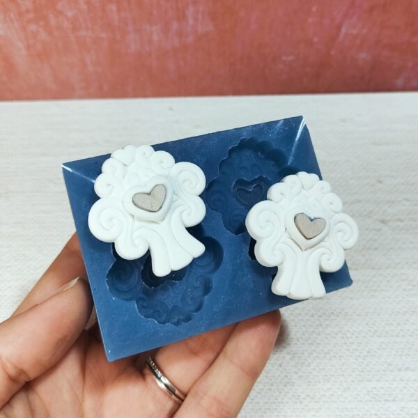 Stampo in silicone Albero della Vita con cuore per creazioni in resina, gesso, paste polimeriche - immagine 6