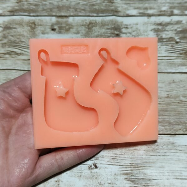 Stampo in silicone Calze Natalizie 5 CM per creazioni in resina e fimo