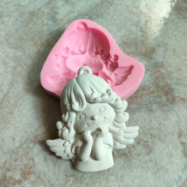 Stampo Angelo in silicone 10 cm per creazioni in resina, gesso e paste polimeriche - immagine 2