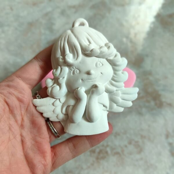Stampo Angelo in silicone 10 cm per creazioni in resina, gesso e paste polimeriche