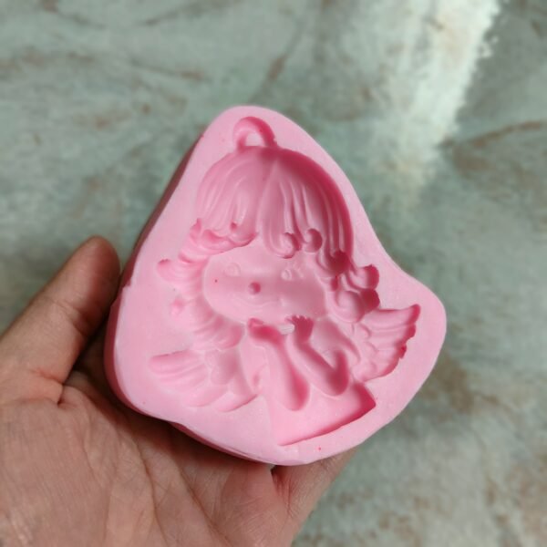 Stampo Angelo in silicone 10 cm per creazioni in resina, gesso e paste polimeriche - immagine 4
