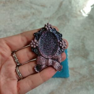 Stampo Base cameo floreale con fiocco in silicone 5x6cm per creazioni in resina, gesso, cera, sapone e paste polimeriche