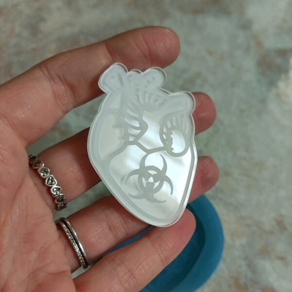 Stampo Cuore Anatomico 4x6CM in silicone per creazioni in resina, gesso, cera, sapone e paste polimeriche - immagine 5