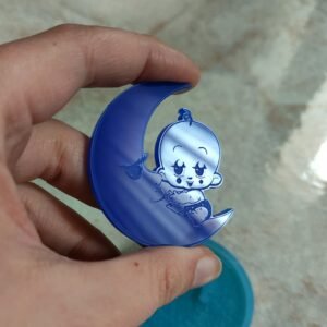 Stampo Bebè su luna in silicone 5 CM per creazioni in resina, paste polimeriche, gesso, cera e sapone