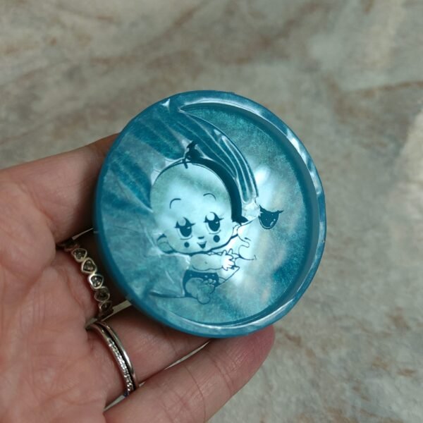 Stampo Bebè su luna in silicone 5 CM per creazioni in resina, paste polimeriche, gesso, cera e sapone - immagine 5